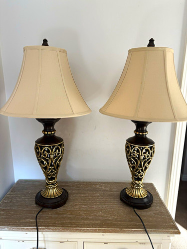 Pair traditional table lamps - pair,