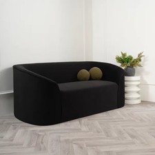 Zuma 2 Seater Sofa Settee Black Velvet