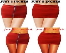 NEW HOT& SEXY LADIES JUST 8" AND 10" RED  MICRO MINI SKIRT  SIZE 4 TO 20