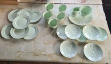 glade green bone china made in england tea Set Gold Rim