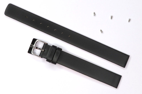 Watch band leather black - watch,