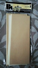 NEW 3 x Small Tall Card Blanks & Envelopes 8cm x 20cm Papermania Assrtd Colours