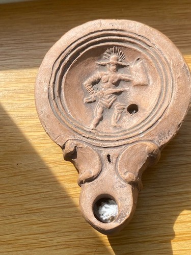Terracotta oil lamp style - terracotta,