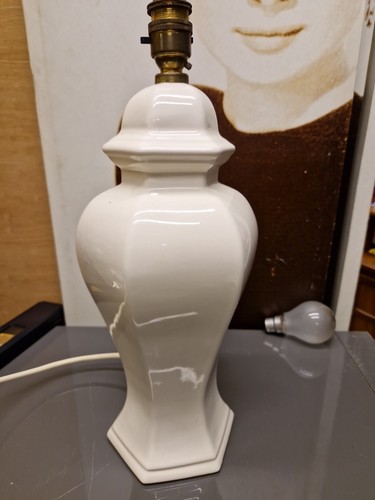 White ceramic lamp base - ceramic,