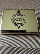 QE2 Cunard Millenium Cruise Gold Coloured Hinged Promotional Mini Keepsake Box