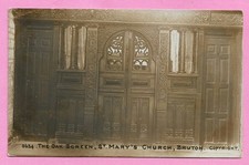 [1324] Somerset Edwardian Postcard The Oak Screen St Mary's Church Bruton