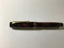 Geo S Parker 1930s black/red marbled duafold  vacumatic fountain pen pat 5 1915