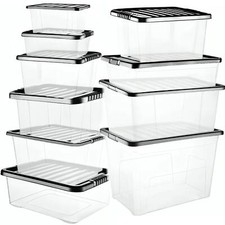 Clear plastic storage boxes - storage,