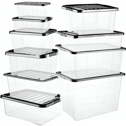 Clear plastic storage boxes - clear,