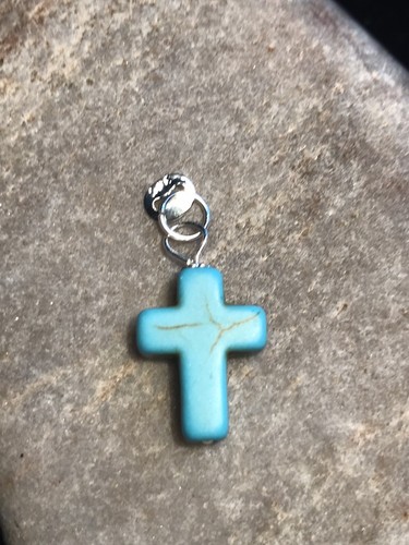 Howlite turquoise cross - turquoise,