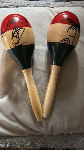 Pair maracas one signed by - pair, of