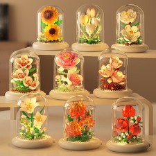 Lego Flowers in Glass Dome