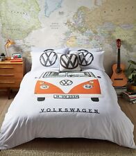 VW Volkswagen Campervan, Orange, Duvet Quilt Cover Set, Bedding Official Lice...