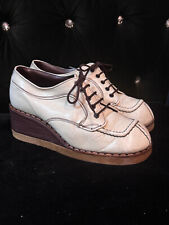 Vintage Mens Platform shoes Disco size 7.5 Original 1970s leather wedge 