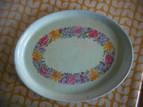 Antique papier mache oval