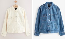 Ex Next denim Jacket mid blue or cream size 10/12/14/16/18/20/22/24
