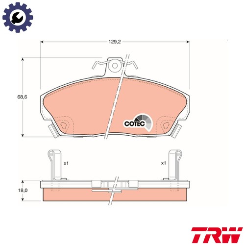 Brake pad set - set, disc