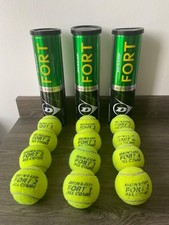 12 Used Dunlop Tennis Balls. Branded Balls in 3 tubes.