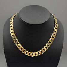 Cuban Curb Chain Heavy Solid 9ct Gold on Silver 12.5 20inch
