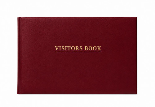 Visitors sign book maroon - in,