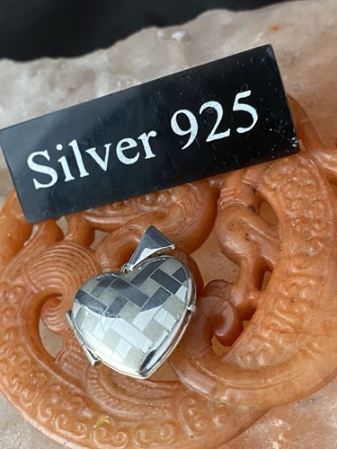 Solid silver heart locket - silver,