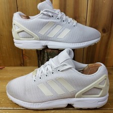 Adidas ZX Flux White Clear Grey Trainers Mens UK Size 8 EU42 Used