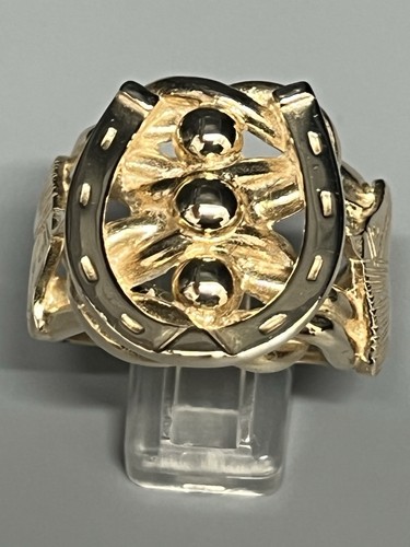 9ct gold gents horseshoe - horseshoe, ring