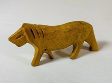 Vintage Small Carved Wooden Lion Figure Figurine 