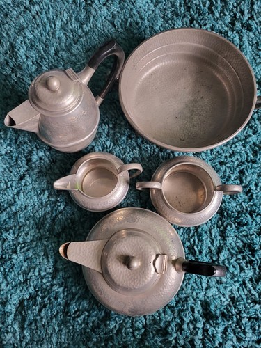 Piece english pewter set - piece,