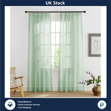 Sage Green Window Net Curtains