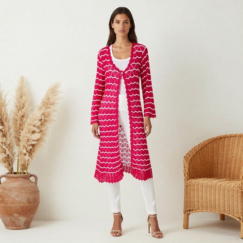 Boho artsy cardigan - boho, pink