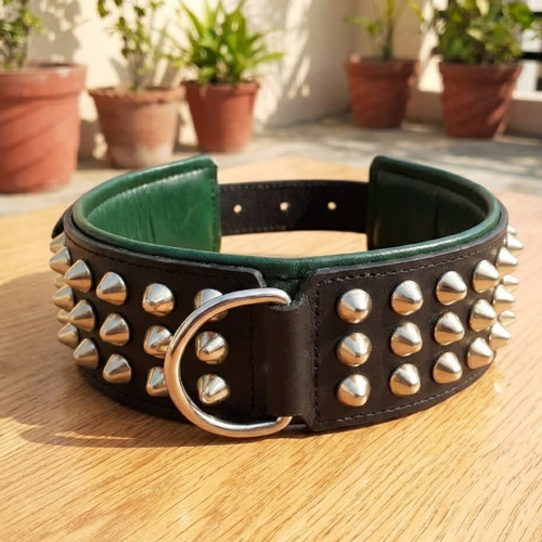 Real leather dog collar - dog,