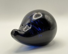 Vintage dark blue art glass - blue,