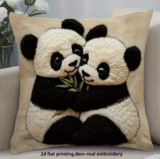THROW PILLOW COVER- Panda Hug