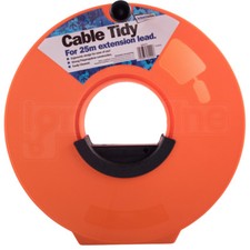 Orange Cable Reel Tidy Electric Wire Caravan Extension Lead 25 Metre Storage