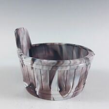Sowerby #1212 Victorian Purple Malachite / Slag Glass Salt Bowl