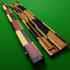 3/4 SNOOKER CUE CASE / POOL CUE CASE - BLACK / RED  & YELLOW