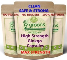 Ginkgo Biloba Capsules 15,000mg Vegan Natural Strong & Effective Clean 5greens  