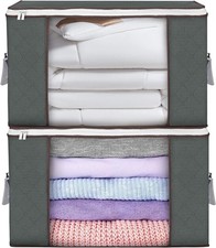 90L Storage Bags Zipped Clothes Bedding Pillow Duvet Toys Wardrobe Closet Box UK