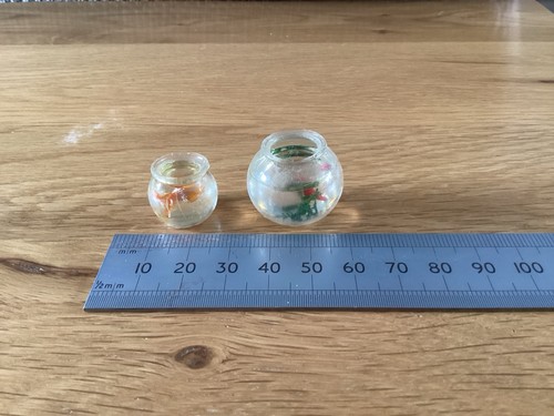 Dolls house goldfish bowls - goldfish,