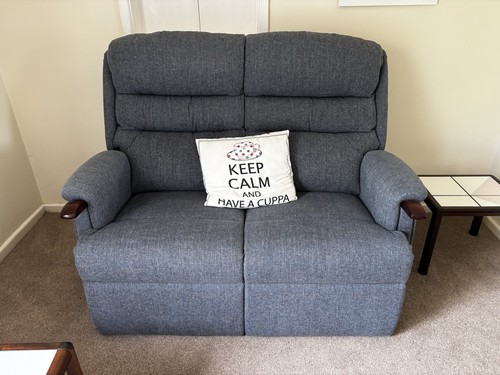 Hsl seater fabric sofa blue - seater,