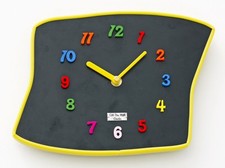 NEW 25cm Mid Century Style Wall Clock - Black Atomic Vintage French Formica Gift