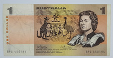 1974 Reserve Bank of Australia - 1 AUD Australian Dollar Banknote No BPG 450194*