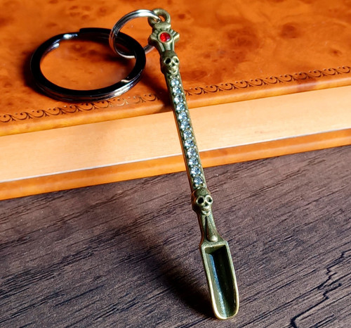 Mini bronze shovel keyring - mini,