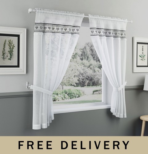 Black heart kitchen window set - heart,
