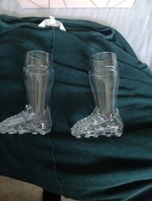 2 Novelty Football Boot Beer Glass s