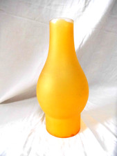 GLASS Chimney FROSTED YELLOW  APP 7" H x 3.5" at widest part with 61mm  Fitter