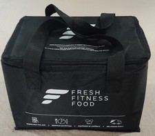 Fresh Fitness Food Delivery Insulated Cool Box Bag Black 29x19x20cm