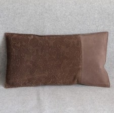 Paisley & Plain Suede lumbar cushion -  25 x 45cm brown