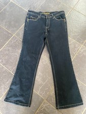 BNWOT Long Ladies Dark Navy Jeans - Wide Leg with Yellow stitching